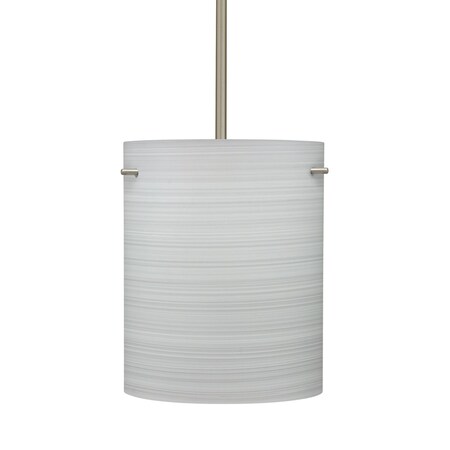 Besa Lighting Tamburo 8 Stem Pendant, Chalk, Satin Nickel Finish, 1x100W Incandescent 1TT-4006KR-SN